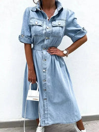 Full Size Button Down Roll - Up Sleeve Denim Shirt Dress Plus Size - Update AvenueDenim Dresses & SkirtsTrendsi1001003629708151001003629708151711c465 - a603 - 4a51 - 839f - d2ba38545ec5 - Max - OriginLight Blue