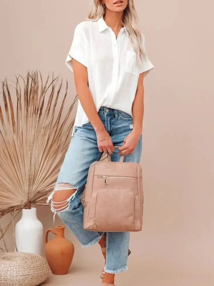 Full Size Button Up Short Sleeve Shirt Plus Size - Update AvenueTrendsi100100824296307100100824296307ef2b75ef0dd9462fbd19ac27ded1dca3 - Max - OriginWhite