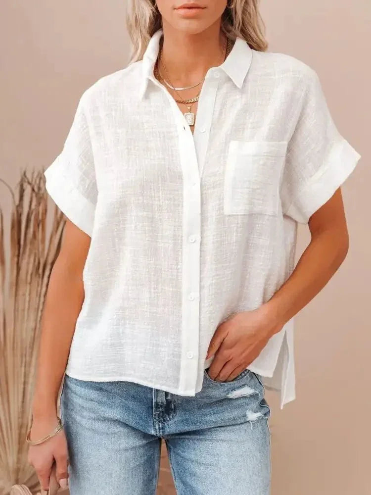 Full Size Button Up Short Sleeve Shirt Plus Size - Update AvenueTrendsi1001008242963071001008242963074b6546c9efef4c5c94d5f69ef6830b8a - Max - OriginWhite