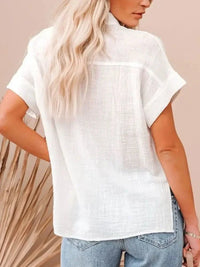 Full Size Button Up Short Sleeve Shirt Plus Size - Update AvenueTrendsi10010082429630710010082429630781b9f859c65d4a1dbb9ee459ebd96b3a - Max - OriginWhite
