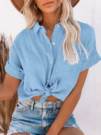 Full Size Button Up Short Sleeve Shirt Plus Size - Update AvenueTrendsi100100824299318100100824299318383a9830 - d486 - 4c2b - 866f - 9b8e6f5607da - Max - OriginSky Blue