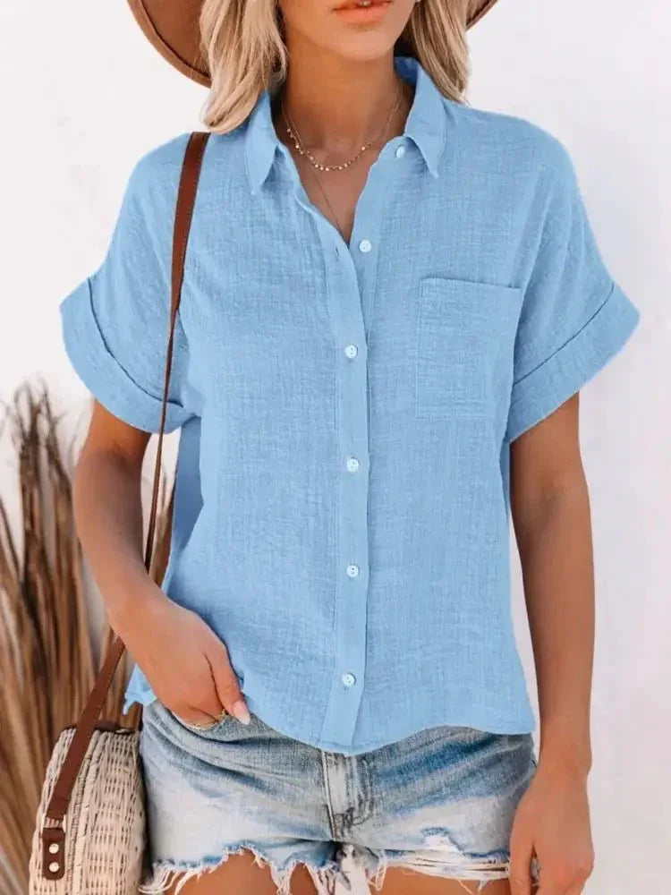 Full Size Button Up Short Sleeve Shirt Plus Size - Update AvenueTrendsi100100824299318100100824299318b51777d9 - ccda - 46cc - a87d - 7f13a31e1018 - Max - OriginSky Blue