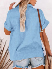 Full Size Button Up Short Sleeve Shirt Plus Size - Update AvenueTrendsi100100824299318100100824299318ab6856f3 - 6784 - 4b47 - b770 - 37fb3fa24421 - Max - OriginSky Blue