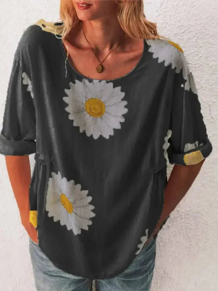Full Size Flower Round Neck Half Sleeve T-Shirt Plus Size - Update AvenueT-ShirtsTrendsi10010063402430810010063402430886df7a63 - ecec - 4026 - b384 - ffe3843ca9ce - Max - OriginBlack