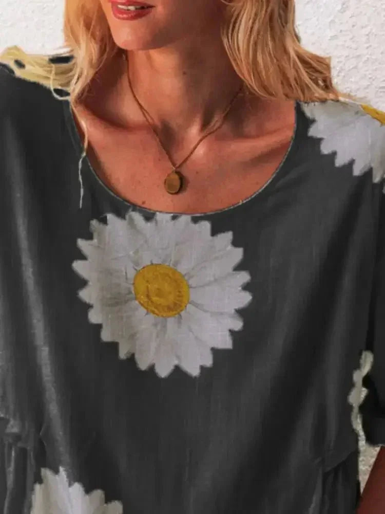Full Size Flower Round Neck Half Sleeve T-Shirt Plus Size - Update AvenueT-ShirtsTrendsi100100634024308100100634024308b8aa297d - 0253 - 4734 - b906 - e151e7139b1d - Max - OriginBlack