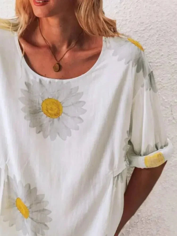 Full Size Flower Round Neck Half Sleeve T-Shirt Plus Size - Update AvenueT-ShirtsTrendsi100100634026744100100634026744935135b5 - b250 - 46bf - 825e - 49213ca3fb68 - Max - OriginWhite