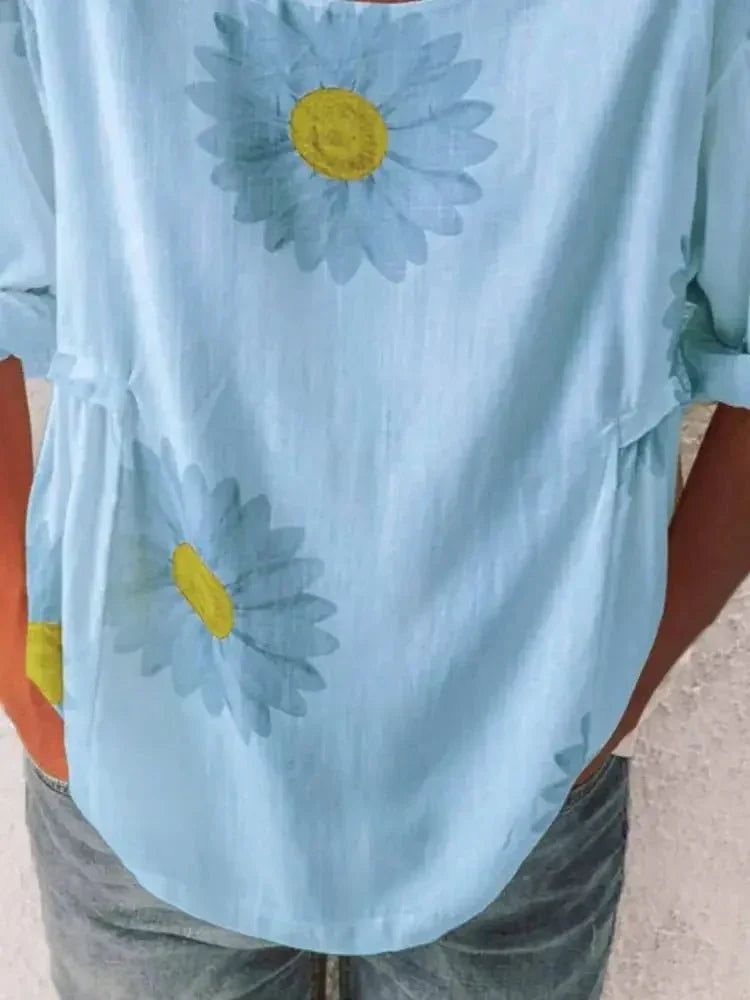 Full Size Flower Round Neck Half Sleeve T-Shirt Plus Size - Update AvenueT-ShirtsTrendsi100100634029502100100634029502cd7084bc - 45e5 - 4cde - 9bd3 - 452d0cacb250 - Max - OriginSky Blue