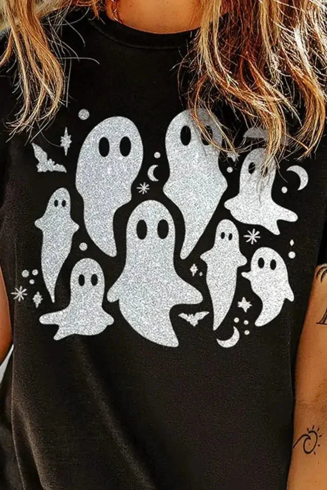 Full Size Ghost Round Neck Short Sleeve T-Shirt - Update AvenueHalloweenTrendsi10010080192159310010080192159324ffa104 - 0d5b - 47ae - 9949 - 3182f708254f - MaxBlack