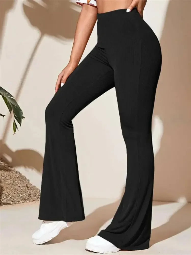 Full Size High-Waist Flare Active Pants Plus Size