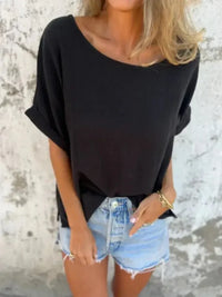 Full Size Loose Fit Short Sleeve T-Shirt Plus Size - Update AvenueT-ShirtsTrendsi10010044734197210010044734197244e319be - 2db8 - 4101 - b8e5 - bfb0ce1b4116 - Max - OriginBlack