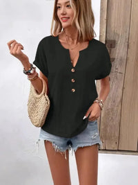 Full Size Notched Short Sleeve Top Plus Size - Update AvenueT-ShirtsTrendsi10010089259142110010089259142154584715 - 299e - 4c3c - 9c0a - 82230cc191d8 - Max - OriginBlack
