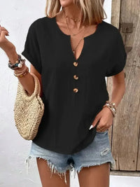 Full Size Notched Short Sleeve Top Plus Size - Update AvenueT-ShirtsTrendsi100100892591421100100892591421193e7157 - 0d9f - 4bc7 - ace1 - 873fcbef120b - Max - OriginBlack
