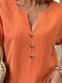Full Size Notched Short Sleeve Top Plus Size - Update AvenueT-ShirtsTrendsi100100892595905100100892595905771389d2 - da92 - 471c - 9c04 - ee8469b30d9a - Max - OriginOrange
