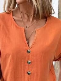Full Size Notched Short Sleeve Top Plus Size - Update AvenueT-ShirtsTrendsi100100892595905100100892595905abaff3d1 - 741d - 40d5 - b20f - 461cefd129f7 - Max - OriginOrange