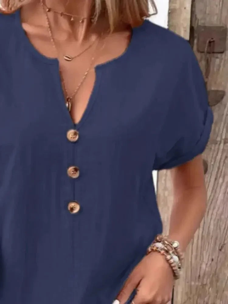 Full Size Notched Short Sleeve Top Plus Size - Update AvenueT-ShirtsTrendsi1001008925959411001008925959411c1c83df - 76ce - 425e - b17b - 610fee451cba - Max - OriginNavy Blue
