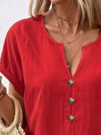 Full Size Notched Short Sleeve Top Plus Size - Update AvenueT-ShirtsTrendsi1001008925966531001008925966536abd971f - 74b8 - 4d14 - 8f79 - a5f825c75ecb - Max - OriginRed