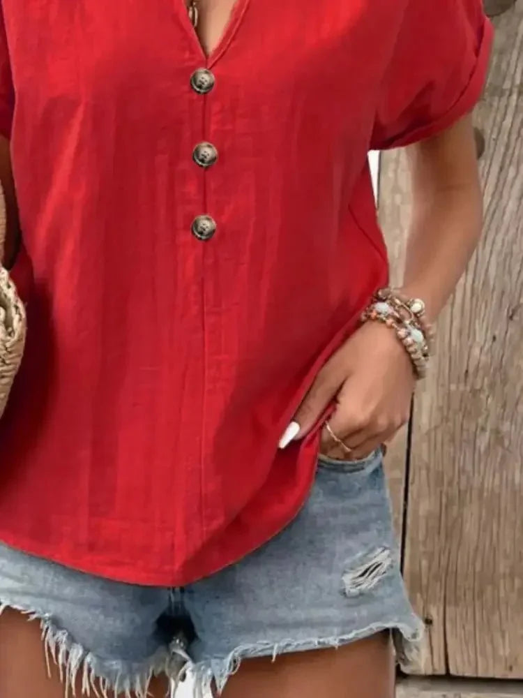 Full Size Notched Short Sleeve Top Plus Size - Update AvenueT-ShirtsTrendsi100100892596653100100892596653fde0e33f - b9d1 - 47aa - b9d0 - 1cc122faeffd - Max - OriginRed
