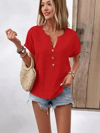 Full Size Notched Short Sleeve Top Plus Size - Update AvenueT-ShirtsTrendsi1001008925966531001008925966537aa87643 - a71a - 4081 - be48 - 901861ebd80a - Max - OriginRed