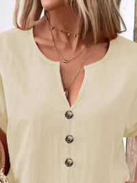 Full Size Notched Short Sleeve Top Plus Size - Update AvenueT-ShirtsTrendsi100100892597994100100892597994515f525a - f18f - 46d7 - 884c - d0cc44dff0c7 - Max - OriginApricot