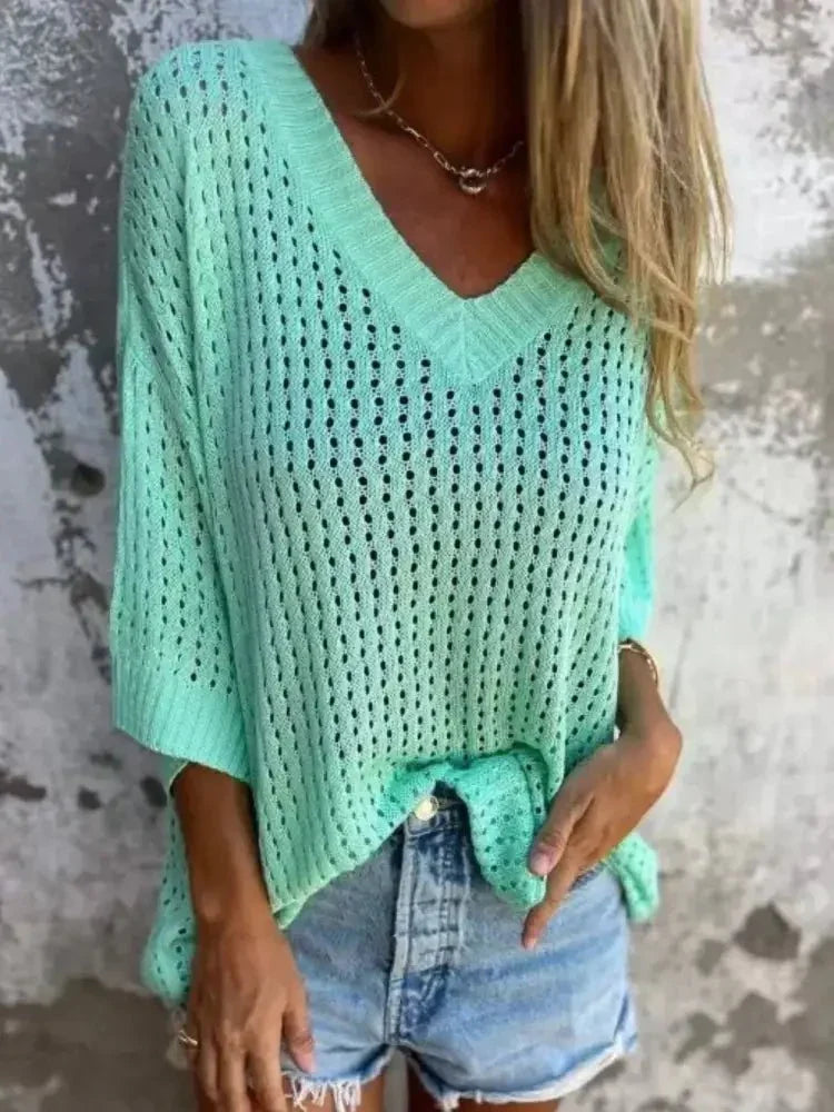 Full Size Openwork V - Neck Knit Cover Up Plus Size - Update AvenueVacation StyleTrendsi100100012359959100100012359959aeb4f477 - ee71 - 4f1f - b080 - fa450a8ad467 - MaxTeal