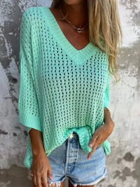 Full Size Openwork V - Neck Knit Cover Up Plus Size - Update AvenueVacation StyleTrendsi100100012359959100100012359959aeb4f477 - ee71 - 4f1f - b080 - fa450a8ad467 - MaxTeal