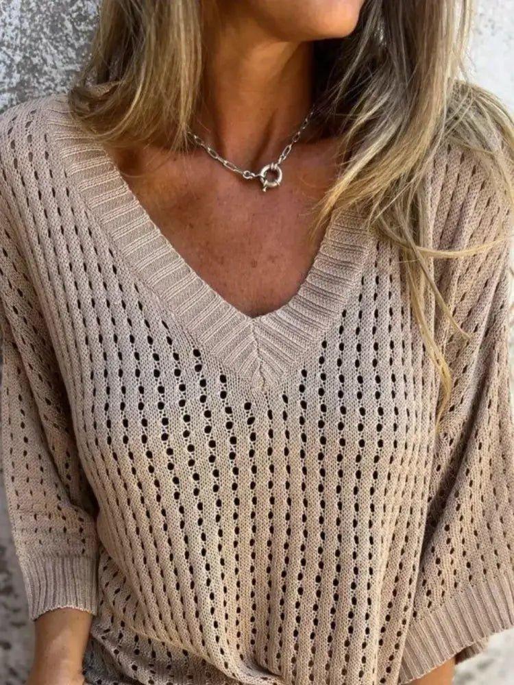 Full Size Openwork V - Neck Knit Cover Up Plus Size - Update AvenueVacation StyleTrendsi10010001235995910010001235995950b39216 - 47b8 - 472d - 99e6 - e53339f0c4bb - MaxTeal