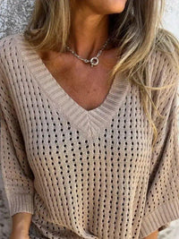 Full Size Openwork V - Neck Knit Cover Up Plus Size - Update AvenueVacation StyleTrendsi10010001235995910010001235995950b39216 - 47b8 - 472d - 99e6 - e53339f0c4bb - MaxTeal