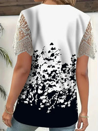 Full Size Printed Lace Sleeve V - Neck T-Shirt Plus Size - Update AvenueT-ShirtsTrendsi100100578428643100100578428643ea72a5ab - 4448 - 4323 - 9a88 - 2a299a2fc501 - Max - OriginBlack