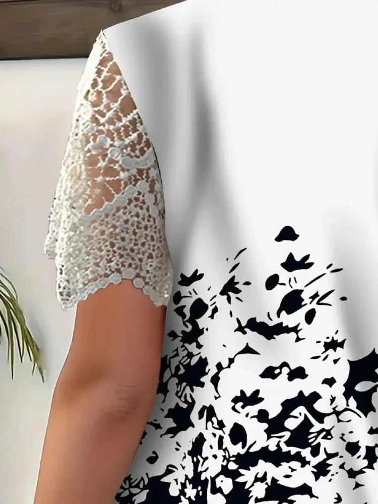 Full Size Printed Lace Sleeve V - Neck T-Shirt Plus Size - Update AvenueT-ShirtsTrendsi100100578428643100100578428643783d8283 - 93a1 - 40d5 - b6fb - daee05f30d8b - Max - OriginBlack