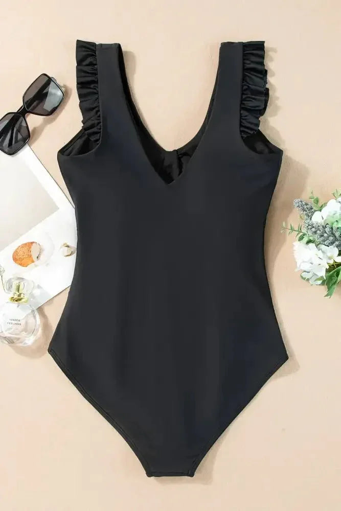 Full Size Ruched V - Neck One - Piece Swimwear - Update AvenueTrendsi100100890461850100100890461850195a7a73 - eadd - 4620 - a241 - c57cde33276c - MaxBlack