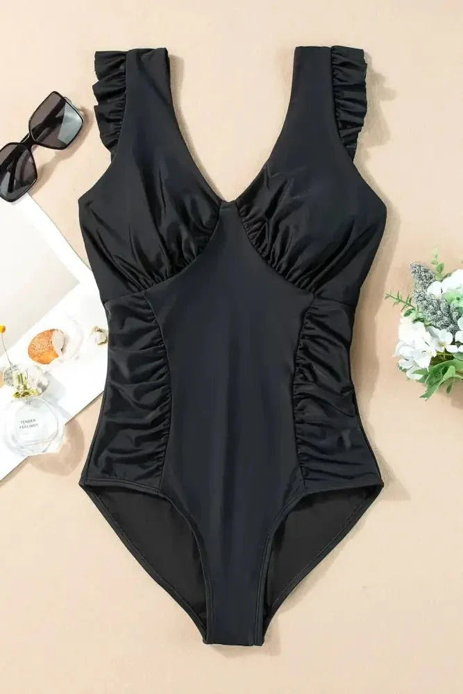 Full Size Ruched V - Neck One - Piece Swimwear - Update AvenueTrendsi1001008904618501001008904618503177bfe0 - d29d - 4e34 - 980a - d270ab3b29a8 - MaxBlack
