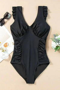 Full Size Ruched V - Neck One - Piece Swimwear - Update AvenueTrendsi1001008904618501001008904618503177bfe0 - d29d - 4e34 - 980a - d270ab3b29a8 - MaxBlack