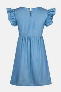 Full Size Ruffled Round Neck Cap Sleeve Denim Dress - Update AvenueDenim Dresses & SkirtsTrendsi1001000269930671001000269930679a76181b - 80f3 - 470a - aeba - 5bd66bc75fd4 - MaxMedium