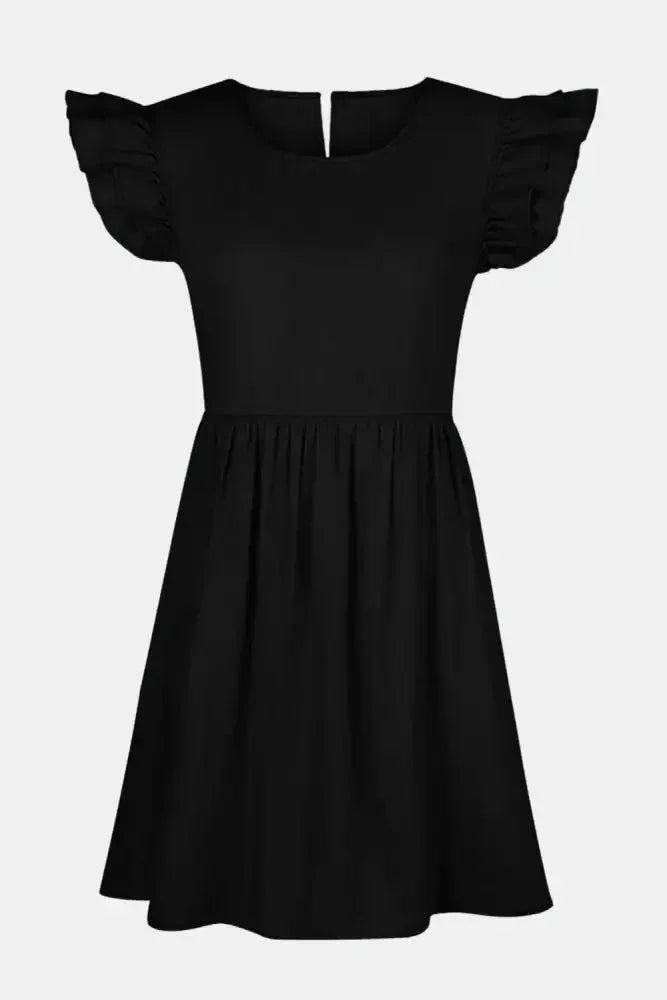 Full Size Ruffled Round Neck Cap Sleeve Denim Dress - Update AvenueDenim Dresses & SkirtsTrendsi1001000269930781001000269930780def14ca - 9256 - 4205 - a20a - 521b4c498d49 - MaxBlack