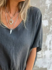 Full Size Smocked Hem V - Neck Relaxed Fit T-Shirt Plus Size - Update AvenueT-ShirtsTrendsi1001000551275661001000551275662d5207fa - 5116 - 419e - 9cbe - ef32575719a9 - Max - OriginDark Gray