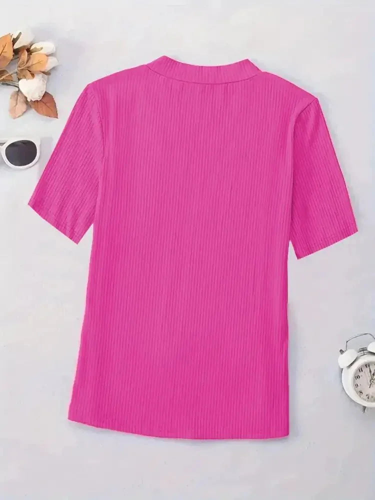 Full Size Solid V - Neck Short Sleeve T-Shirt Plus Size - Update AvenueT-ShirtsTrendsi100100779741831100100779741831d0abae58 - 4d64 - 4577 - afb1 - bf211c159b52 - Max - OriginFuchsia Pink