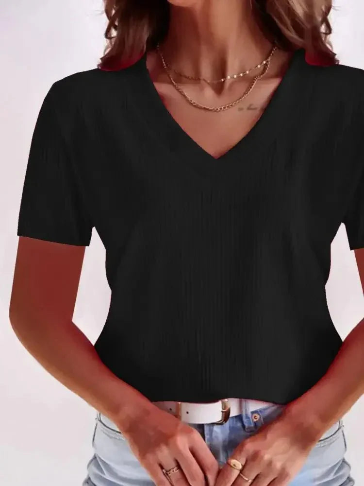 Full Size Solid V - Neck Short Sleeve T-Shirt Plus Size - Update AvenueT-ShirtsTrendsi1001007797425341001007797425341ae3e4d8 - c710 - 49e1 - b86b - f05a89dabcbe - Max - OriginBlack