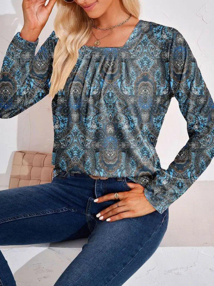 Full Size Square Neck Long Sleeve Blouse - Update AvenueTrendsi100101520100396100101520100396d9c40c5a12874bfaad5d1e94e789622a - MaxTeal