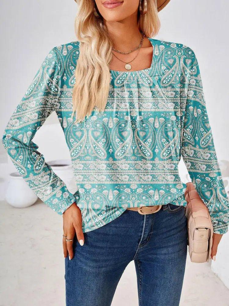 Full Size Square Neck Long Sleeve Blouse - Update AvenueTrendsi1001015201003961001015201003966ef2664ee4b74de2b80a40fd38bf0fc0 - MaxTeal