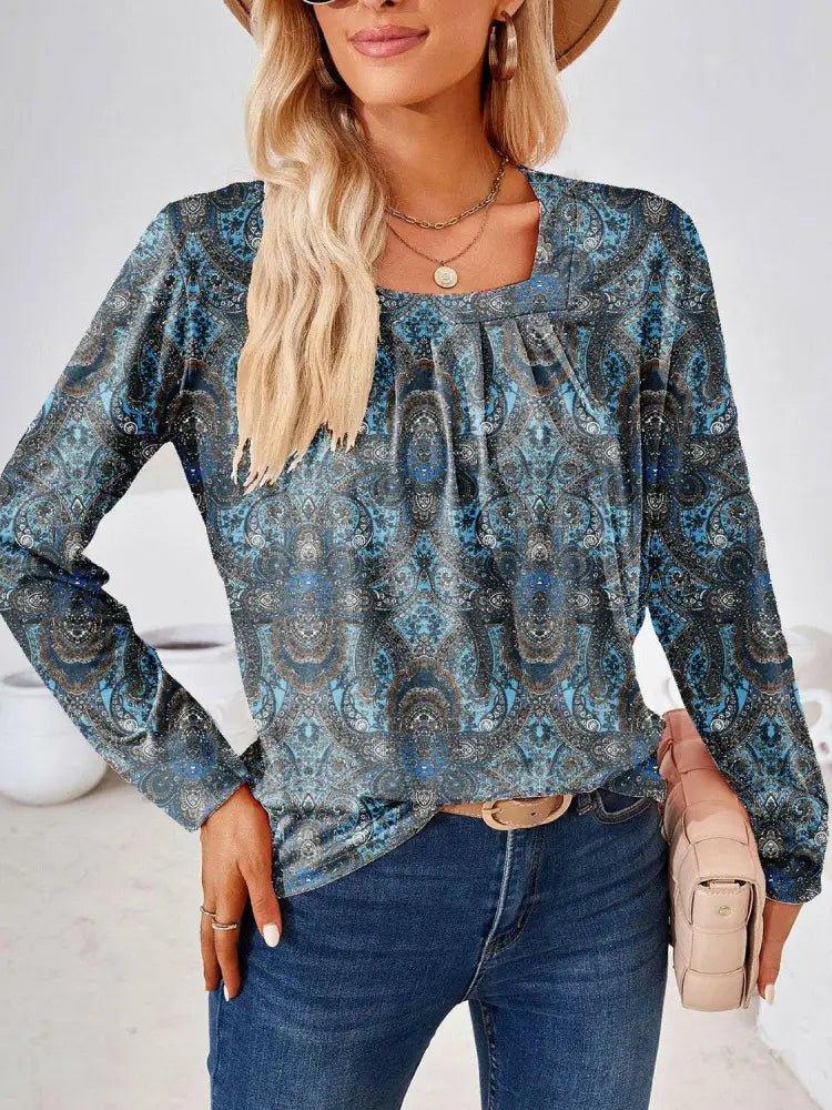 Full Size Square Neck Long Sleeve Blouse - Update AvenueTrendsi100101520100396100101520100396260b73f0c1594ed99af5830fc38d6462 - MaxTeal