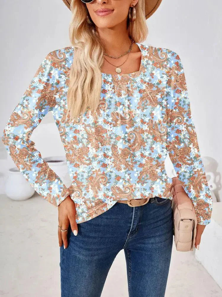Full Size Square Neck Long Sleeve Blouse - Update AvenueTrendsi10010152010489410010152010489467692178701642159c6fd7aeb5f7c566 - MaxMocha