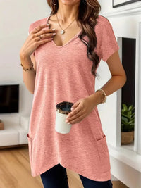 Full Size V - Neck Pocket Front Asymmetric Hem T-Shirt Plus Size - Update AvenueT-ShirtsTrendsi1001006172406261001006172406265b7374f491214d60bf2edd3dd322182e - Max - OriginPink