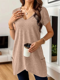Full Size V - Neck Pocket Front Asymmetric Hem T-Shirt Plus Size - Update AvenueT-ShirtsTrendsi100100617240845100100617240845637c36304c9e4cb0ab62626d7da05a1a - Max - OriginKhaki