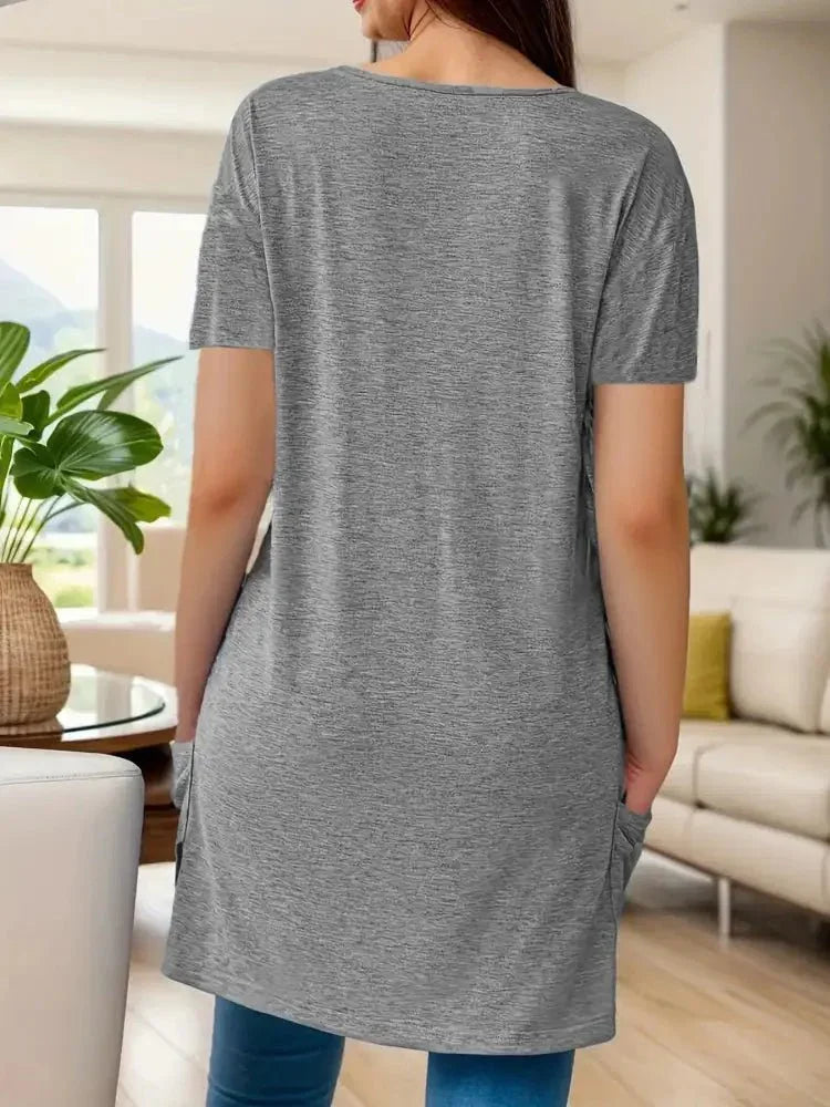 Full Size V - Neck Pocket Front Asymmetric Hem T-Shirt Plus Size - Update AvenueT-ShirtsTrendsi1001006172451711001006172451713375954a7b9a4bbf83145c8f48b5615e - Max - OriginGrey