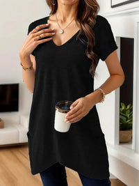 Full Size V - Neck Pocket Front Asymmetric Hem T-Shirt Plus Size - Update AvenueT-ShirtsTrendsi10010061724617610010061724617693455badf56a449998cf88254ab941f1 - Max - OriginBlue