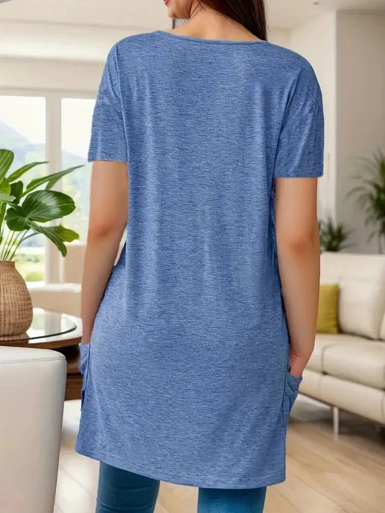 Full Size V - Neck Pocket Front Asymmetric Hem T-Shirt Plus Size - Update AvenueT-ShirtsTrendsi100100617246176100100617246176bc7c6dd2ac00472a92180a8bbd7e4625 - Max - OriginBlue