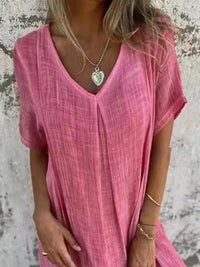 Full Size V - Neck Short Sleeve Midi Dress Plus Size - Update AvenueEffortless Elegance: DressesTrendsi100100805681311100100805681311b49000ca - 5fad - 4f37 - aa9d - 48b47c2fcf10 - MaxFuchsia Pink
