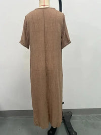 Full Size V - Neck Short Sleeve Midi Dress Plus Size - Update AvenueEffortless Elegance: DressesTrendsi1001008056819851001008056819859bf1cca2 - d9bf - 4128 - 903a - fa24ff6f7123 - MaxTan
