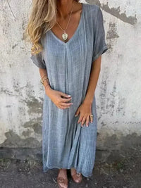 Full Size V - Neck Short Sleeve Midi Dress Plus Size - Update AvenueEffortless Elegance: DressesTrendsi1001008056825751001008056825755cc84fd9 - 25a6 - 4d75 - bfe6 - 74daa84c85c3 - MaxDusty Blue