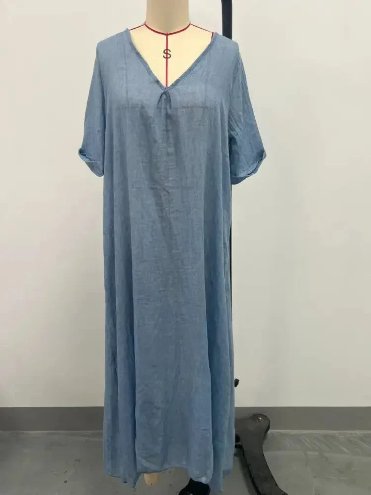 Full Size V - Neck Short Sleeve Midi Dress Plus Size - Update AvenueEffortless Elegance: DressesTrendsi100100805682575100100805682575ed37728c - c8fa - 4532 - 9ac0 - 192428f8d960 - MaxDusty Blue